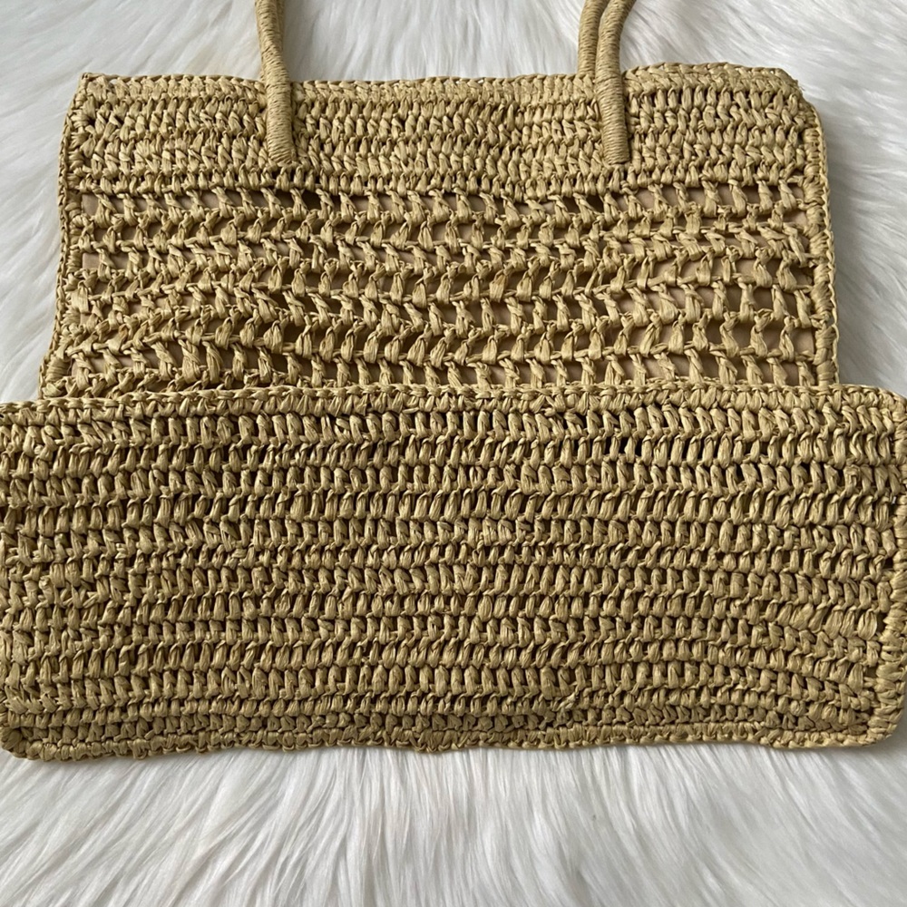 straw packable tote bag - Picture 5 of 5